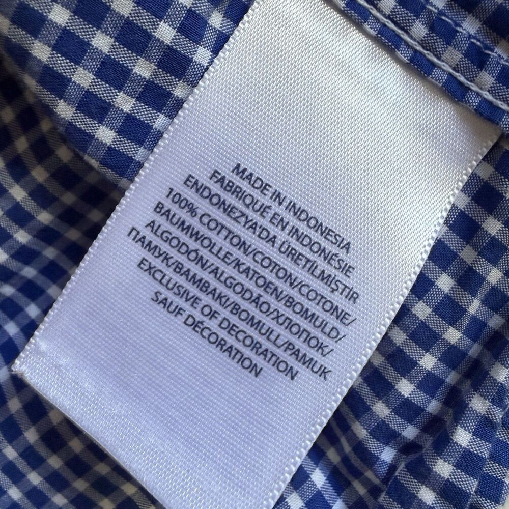 Ralph Lauren Blue Gingham Womens Small* Button Down Cotton Orange Pony Oxford - Picture 5 of 11